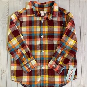 NWT Cat & Jack Long Sleeve Shirt- Boy Size S (6/7)